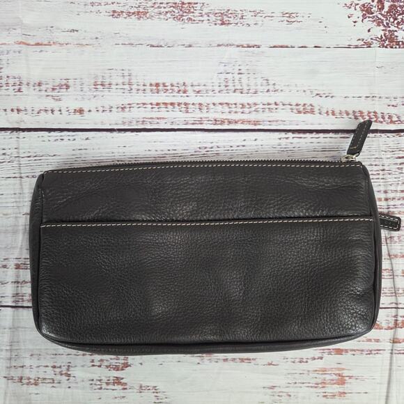 Levenger Men Brown Leather Toiletry Accessory Pouch Classic Casual Business Trip - Picture 1 of 9